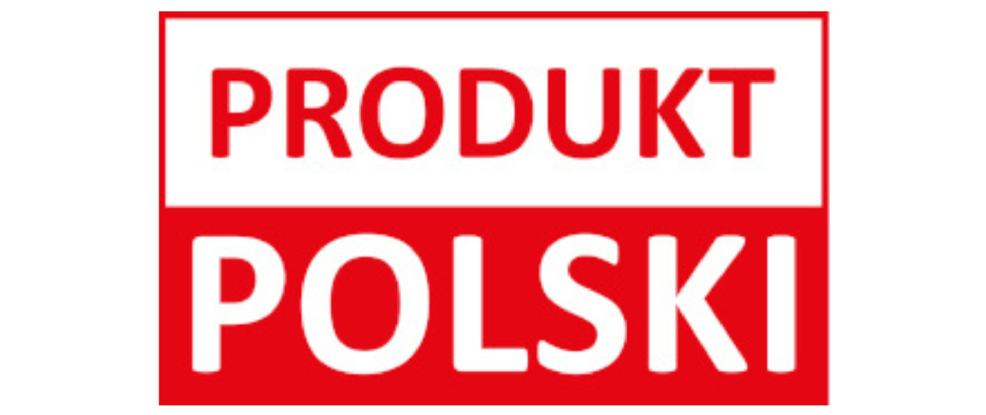 Grafika przedstawiająca napis PRODUKT POLSKI wpisany na biało czerwonej fladze Polski. 