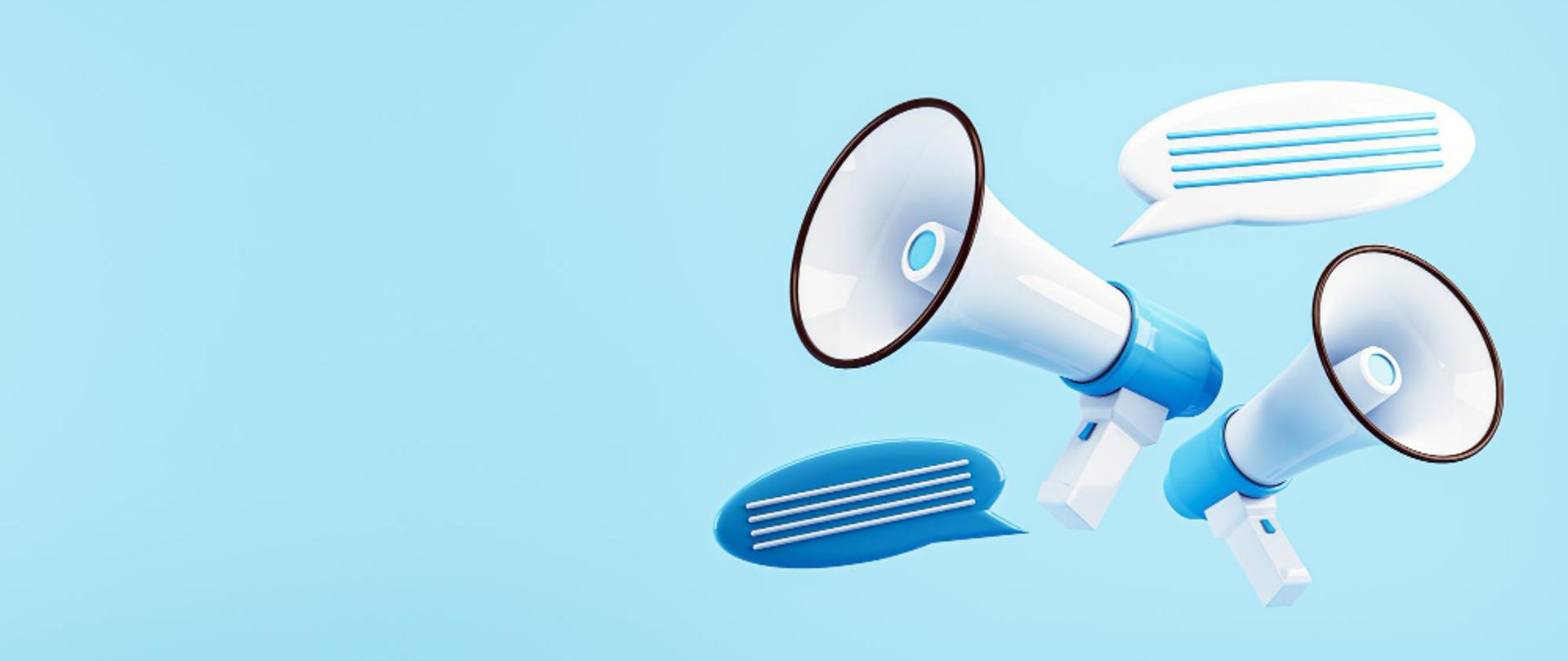 Megafon z dymkami mowy