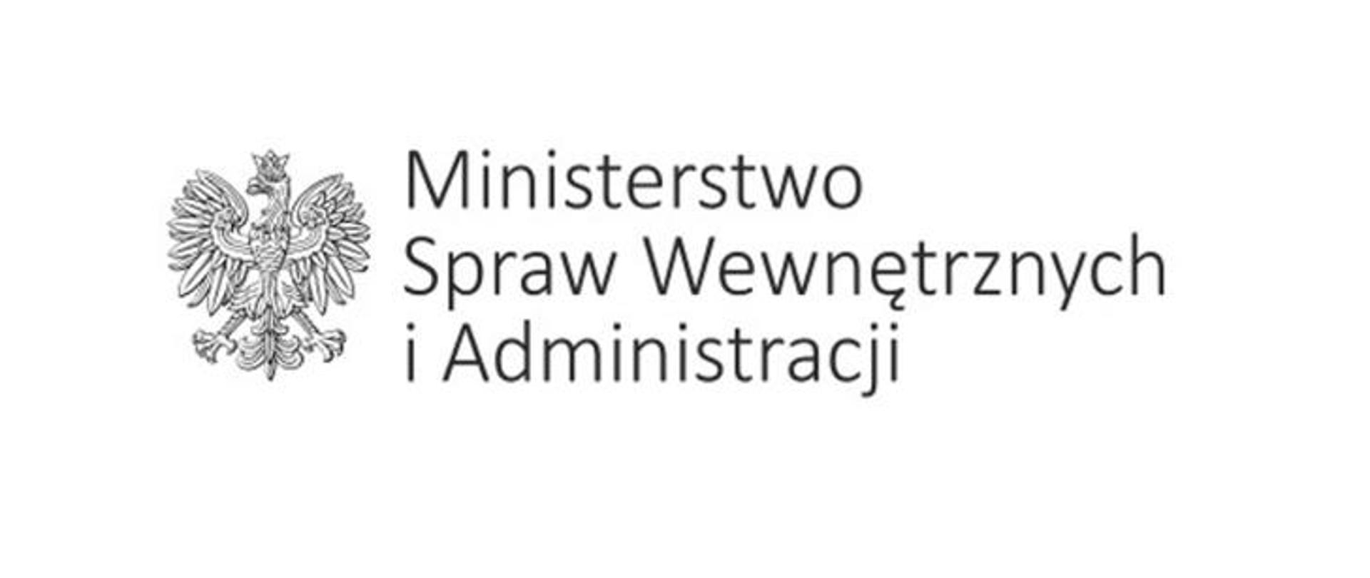 Logo z napisem Ministerstwo Spraw Wewnętrznych i Administracji