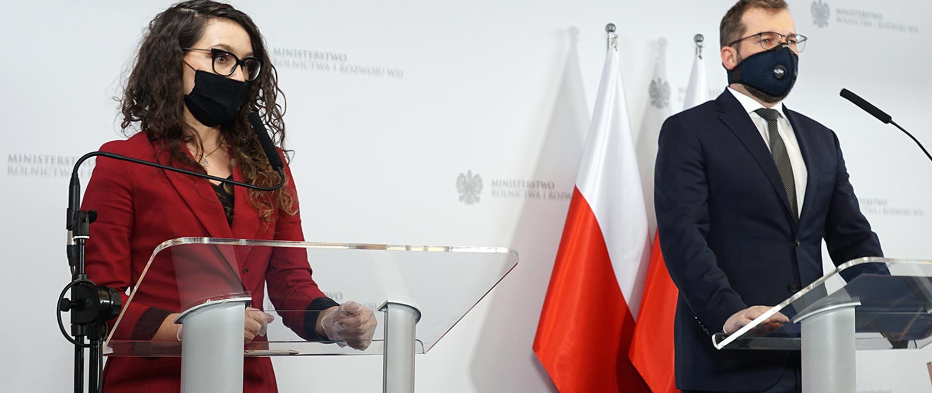 Minister Grzegorz Puda i Pełnomocnik Prezesa Rady Ministrów ds. GovTech Justyna Orłowska (Fot. MRiRW)