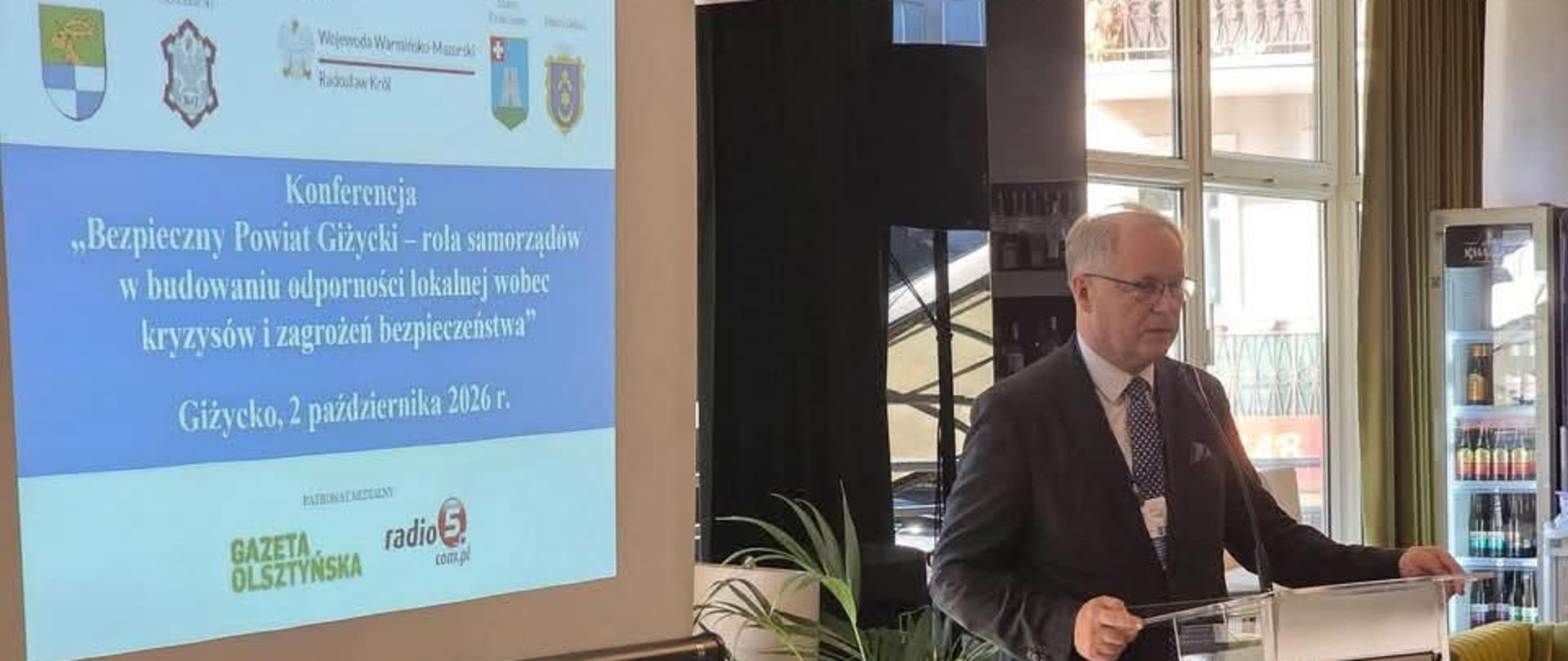 Konferencja ,,Bezpieczny Powiat Giżycki- rola samorządów w budowaniu odporności lokalnej wobec kryzysów i zagrożeń bezpieczeństwa"