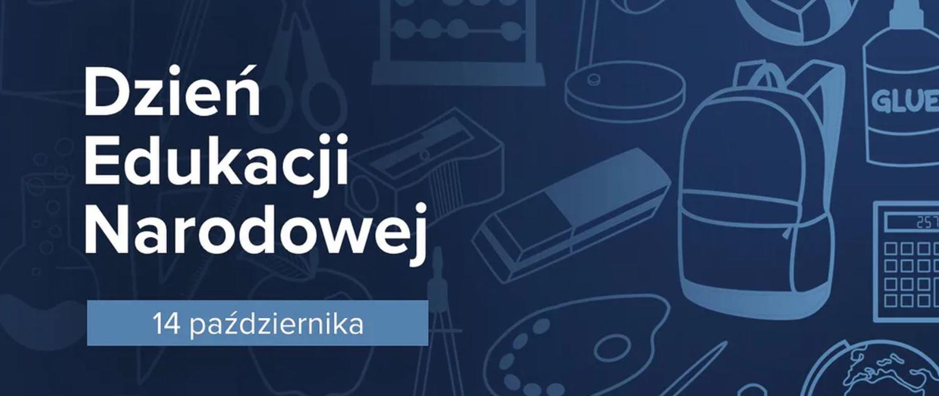 grafika z napisem Dzień Edukacji Narodowej 14 października 