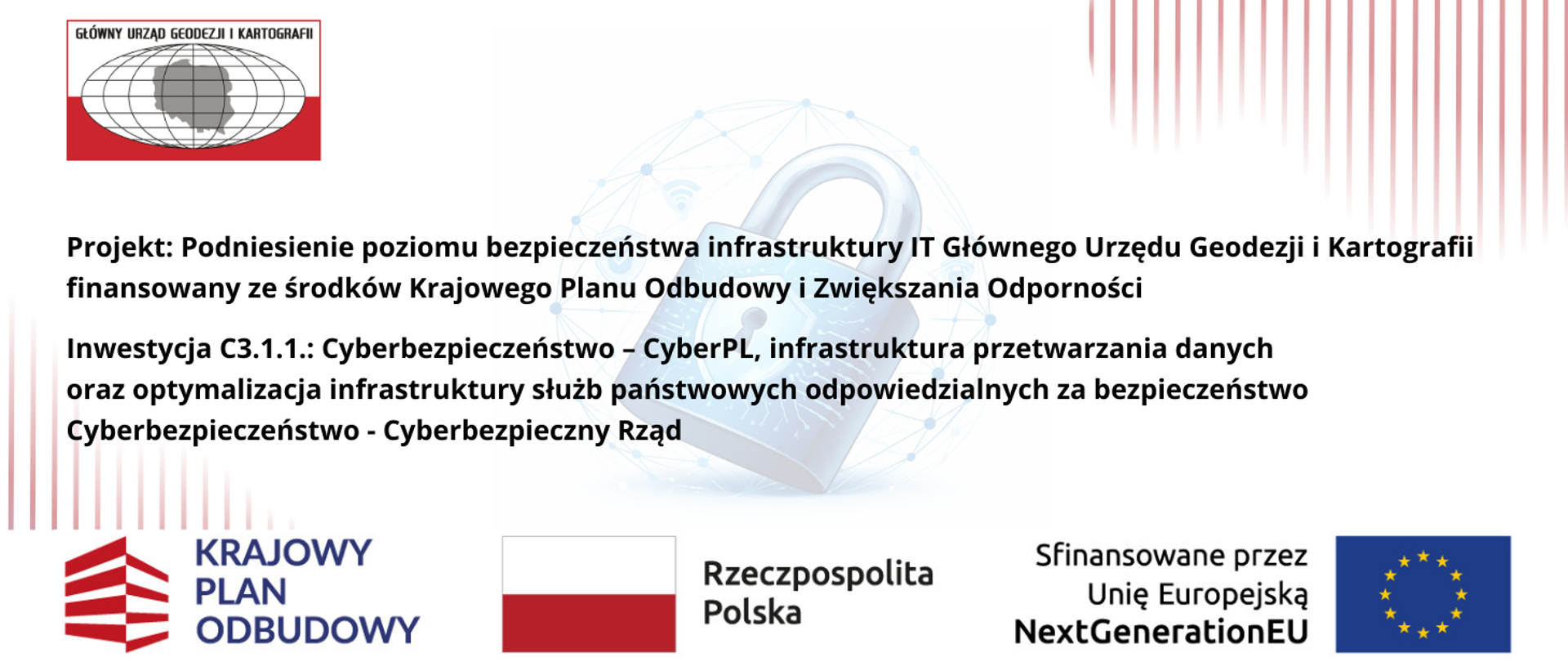 Baner projektu GUGiK z programu Cyberbezpieczny Rząd