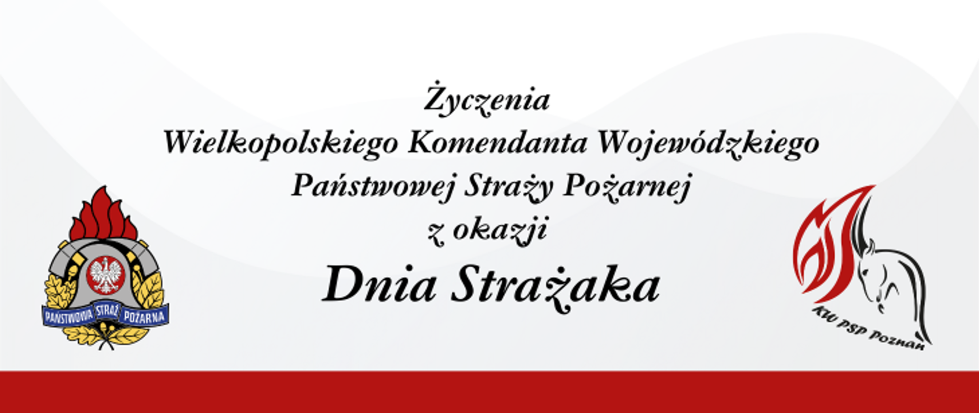 Baner życzenia Komendanta Wojewódzkiego PSP