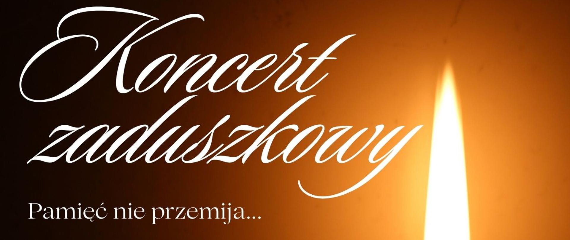 Plakat informacyjny dotyczący Koncertu zaduszkowego odbywającego się w dniu 29.10.2025 o godz. 18.00.
