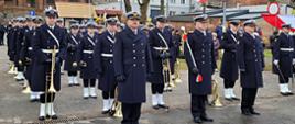 Orkiestra Marynarki Wojennej RP stoi podczas uroczystości. 