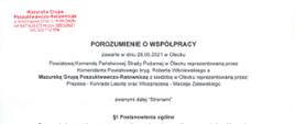 Mazurska Grupa Poszukiwawczo Ratownicza - porozumienie