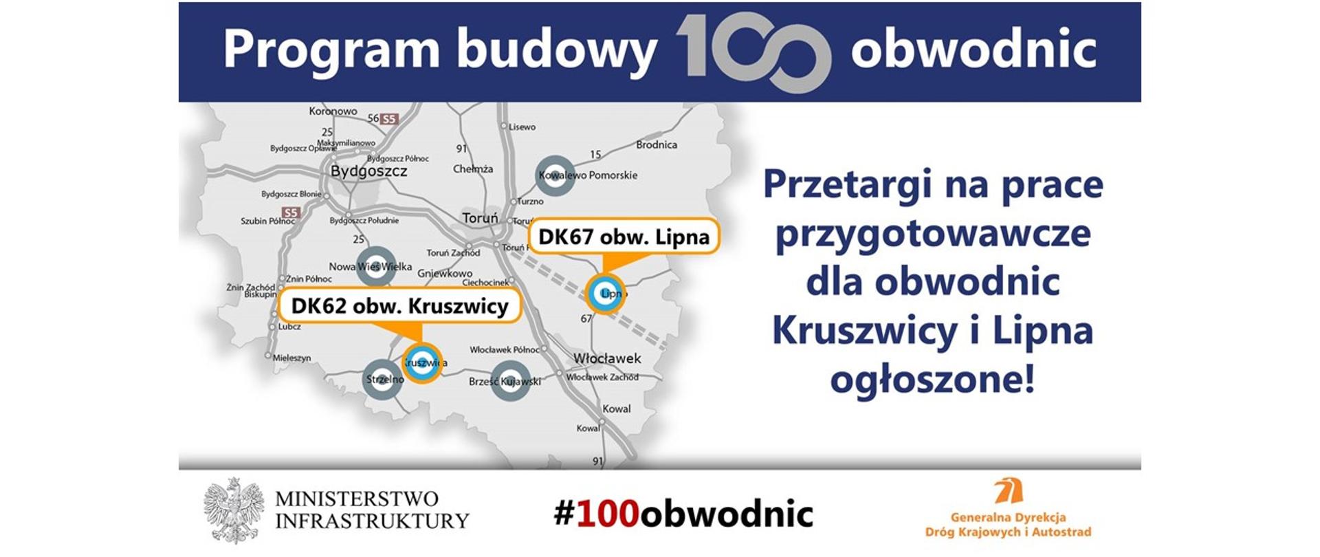 Przetargi na dokumentację projektową dla obwodnic Kruszwicy i Lipna ogłoszone