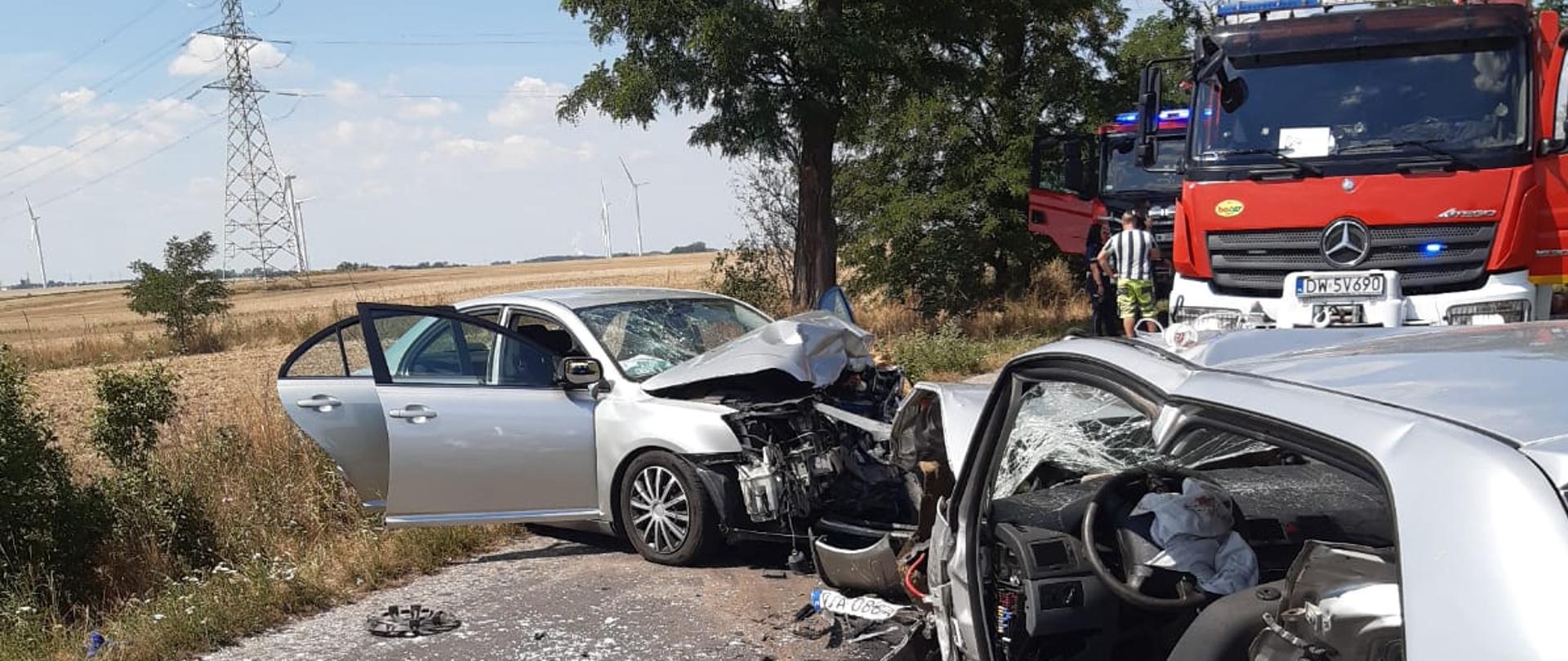 Wypadek drogowy na drodze Taczalin-Biernatki