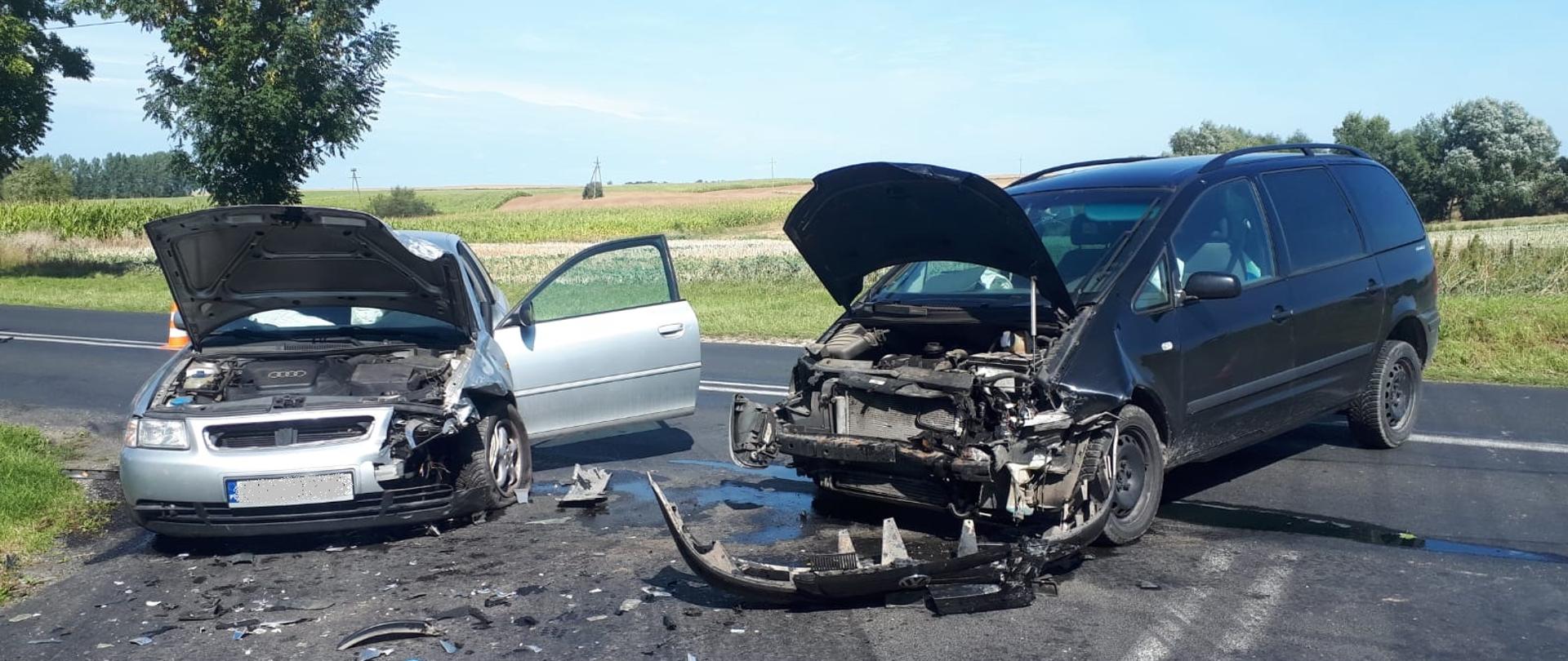 Kolizja 3 samochodów osobowych w Sucharzewie