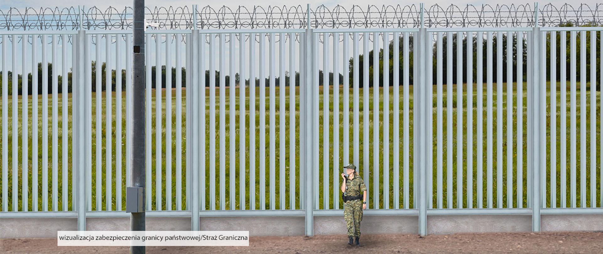 Wizualizacja zabezpieczenia granicy państwowej przygotowana przez Straż Graniczną