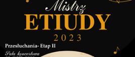 Plakat informacyjny dotyczący konkursu Mistrz etiudy odbywający się w dniu 31.05.2023 