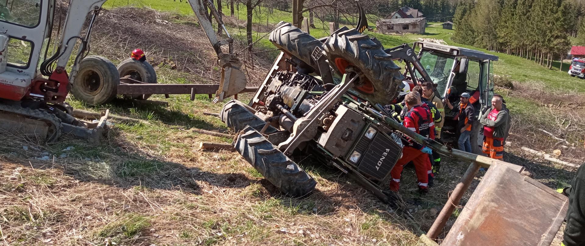 Wypadek ciągnika w Bereżnicy Wyżnej