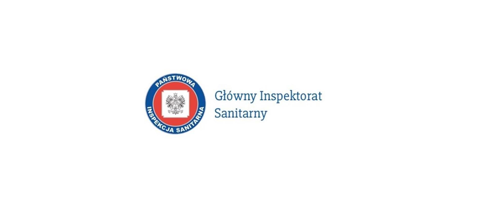 Logo GIS szare tło niebieskie napisy