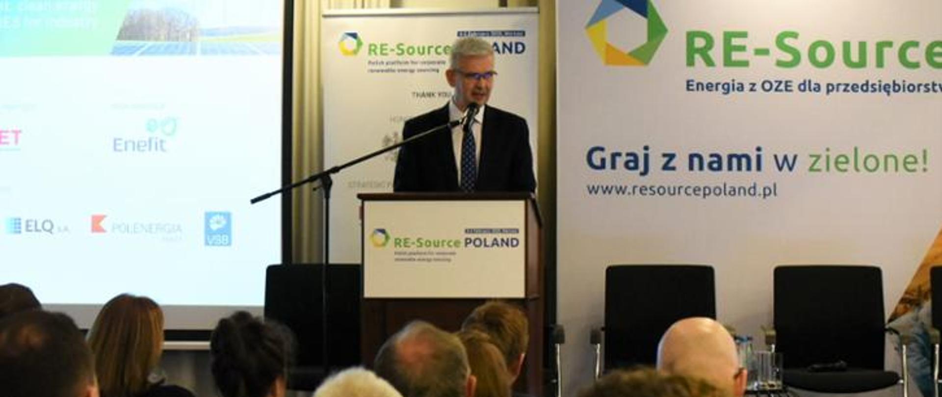 Wiceminister Ireneusz Zyska na konferencji RE-Source Poland