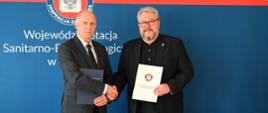 Podpisanie porozumienia o współpracy miedzy Lubelskim Państwowym Inspektorem Sanitarnym Piotrem Dreherem a Lubelskim Kuratorem Oświaty Tomaszem Szabłowskim