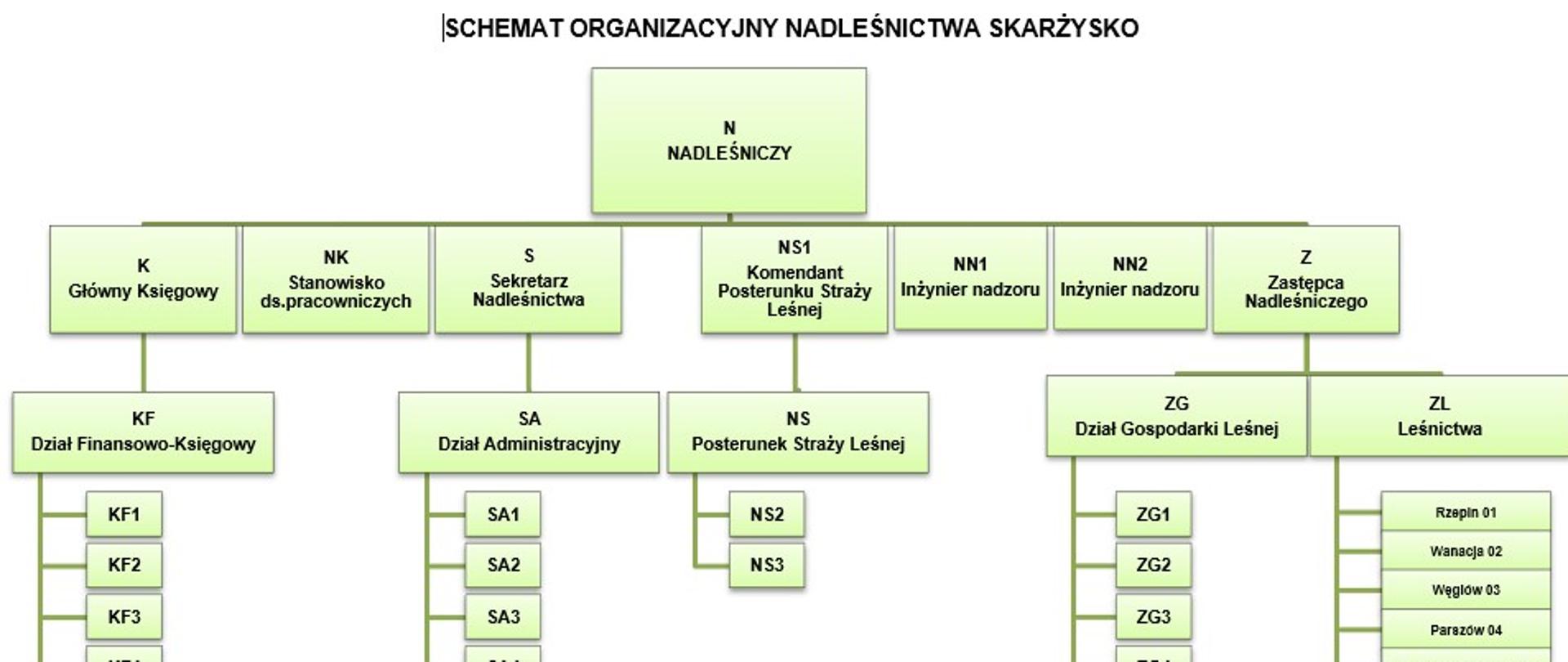 Schemat Organizacyjny Nadleśnictwa Skarżysko