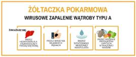 Obraz przedstawiający formy zakażenia się żółtaczka typu A