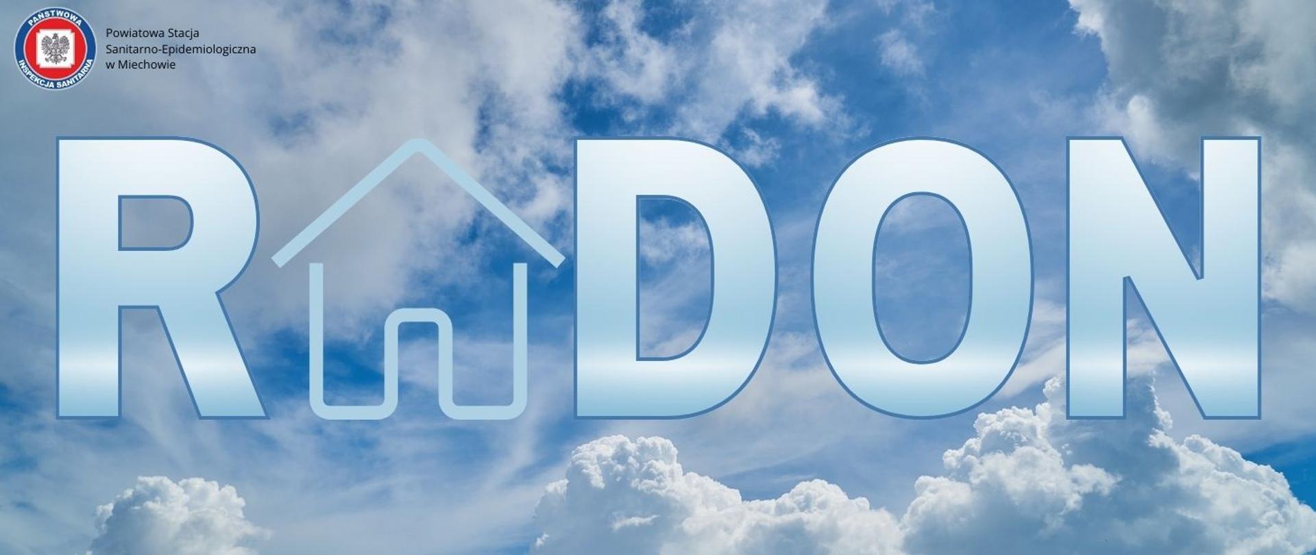 Na tle nieba napis RADON