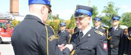Na zdjęciu Powiatowe Obchody Dnia Strażaka - wręczanie odznaczeń, awansów, mianowań i nagród