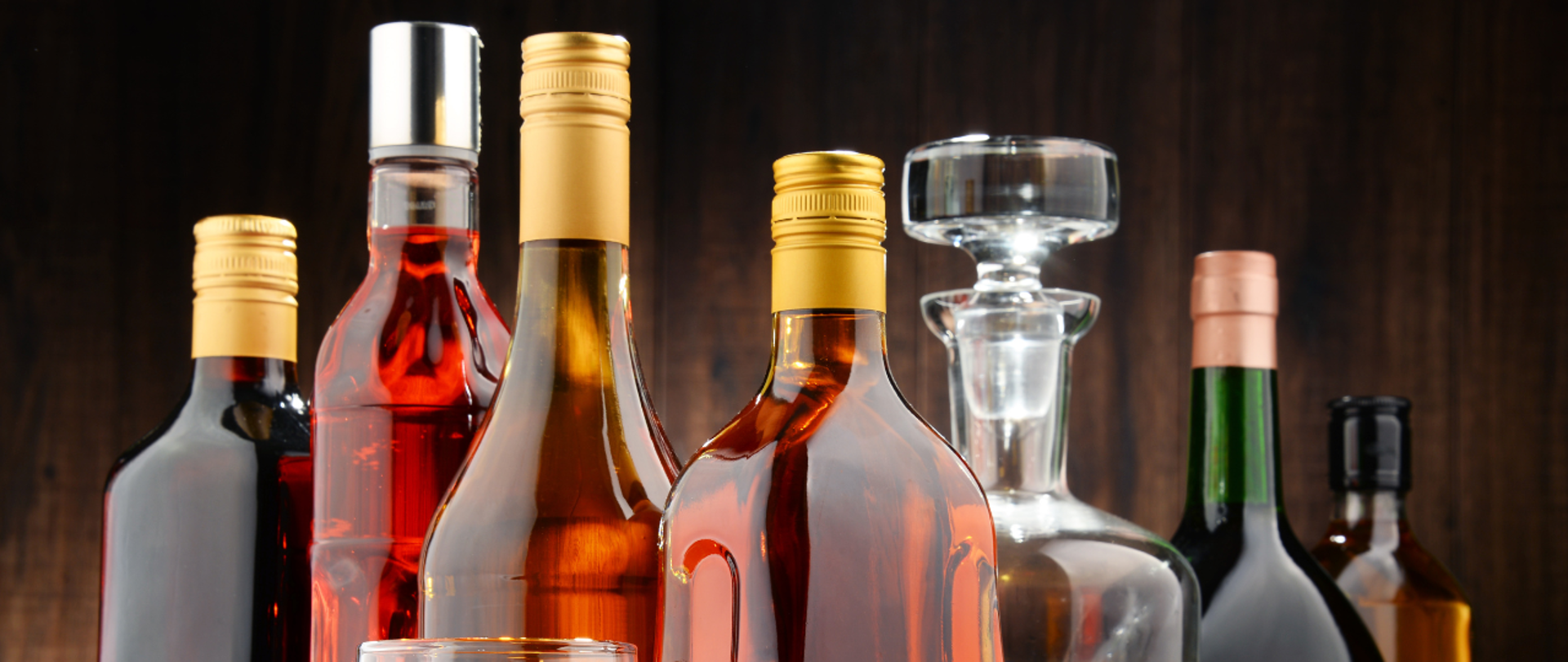 Butelki z napojami spirytusowymi