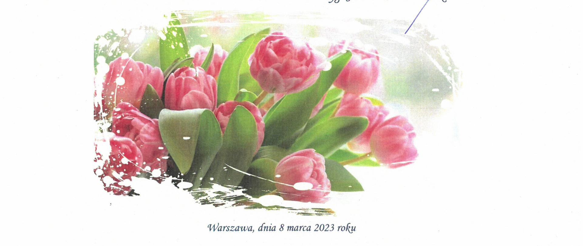 skan życzeń KW PSP w Warszawie z okazji Dnia Kobiet