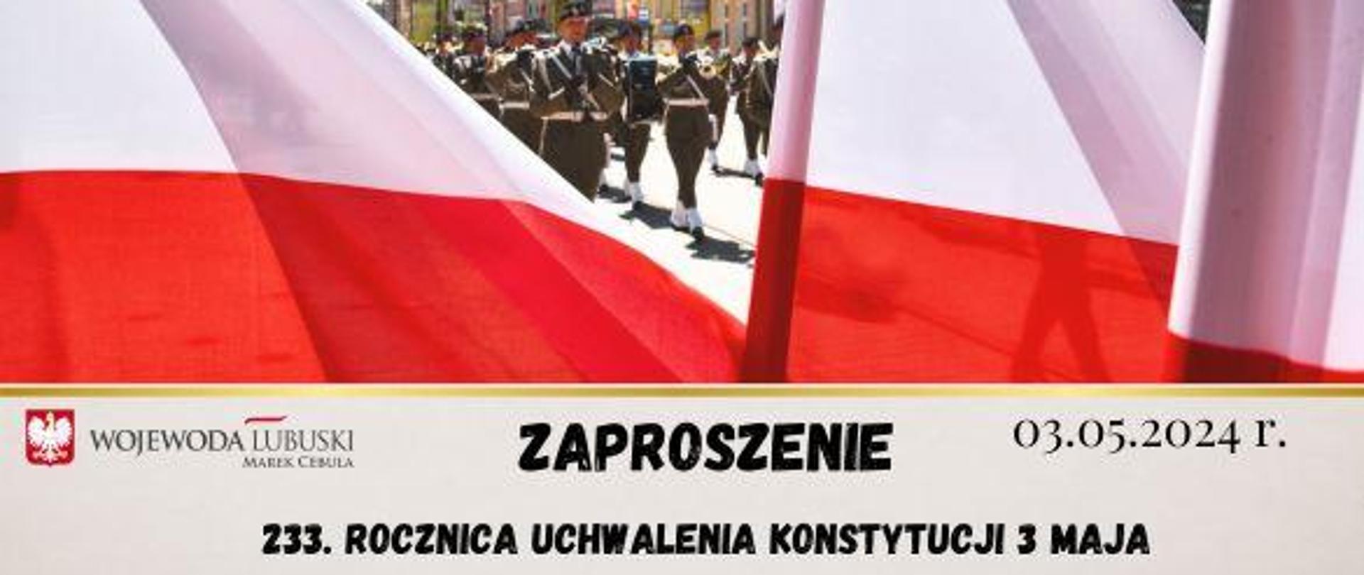 Zaproszenie na obchody 233. rocznicy uchwalenia Konstytucji 3 Maja