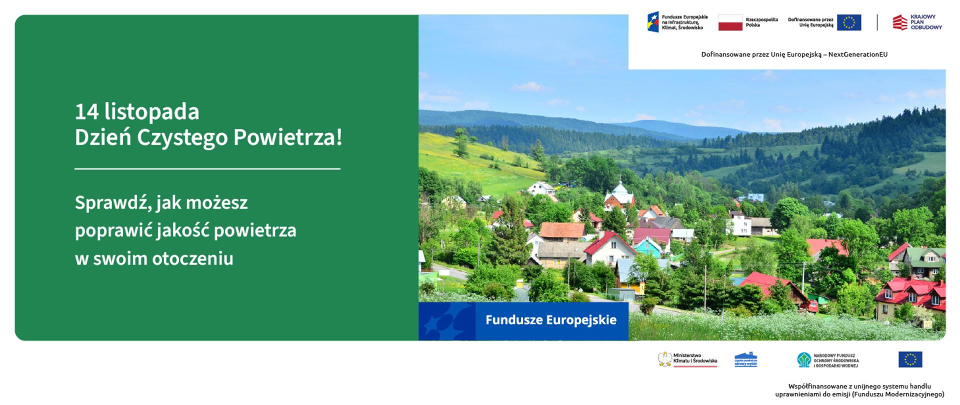 Grafika ilustracyjna. 14 listopada Dzień Czystego Powietrza