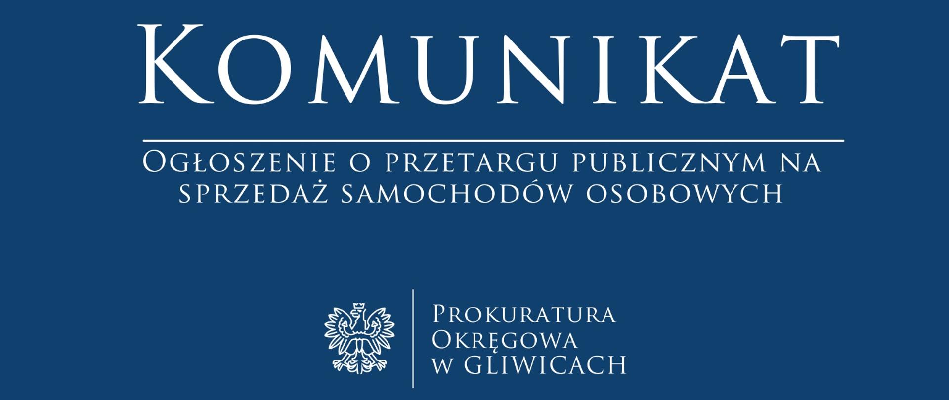 Ogłoszenie o przetargu publicznym na sprzedaż samochodów osobowych