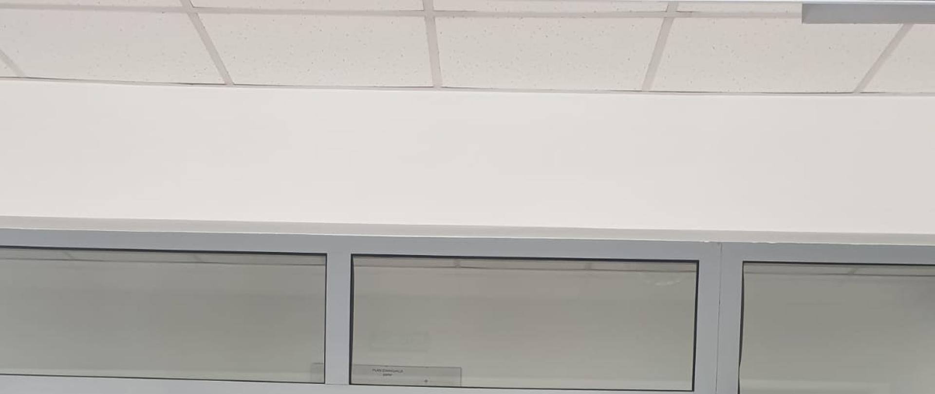 Zdjęcie przedstawia strażaków pomagających przy punkcie szczepień