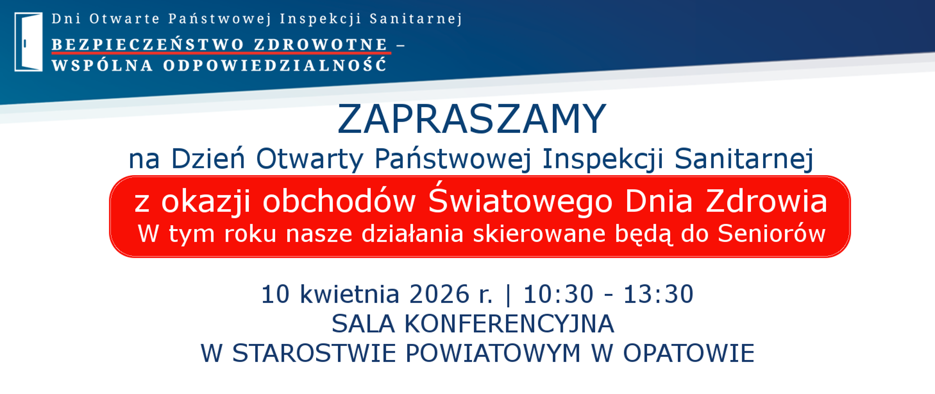 Dzień Otwarty Państwowej Inspekcji Sanitarnej - 10 kwietnia 2026 - zaproszenie