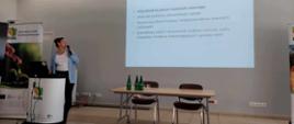 Pracownik WIORiN we Wrocławiu przedstawia prezentację