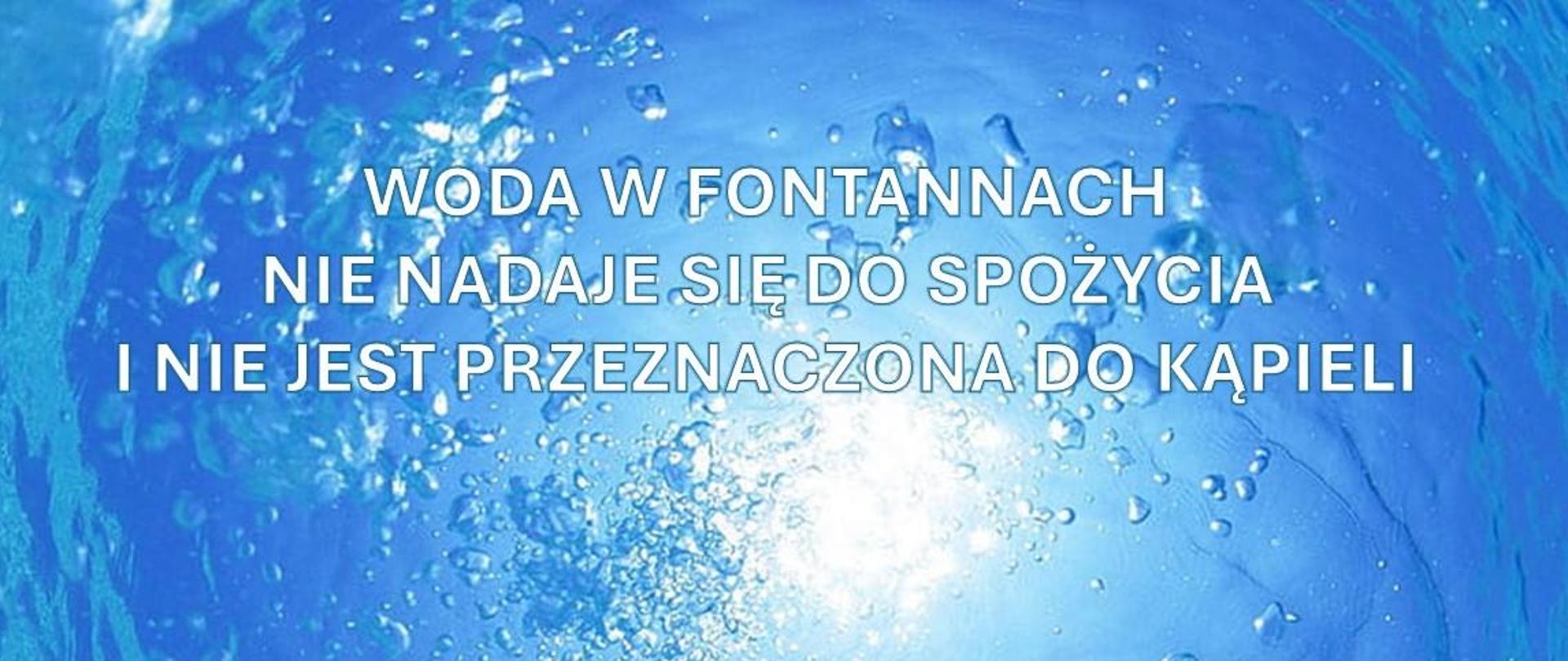 Informacja o wodzie w fontannach