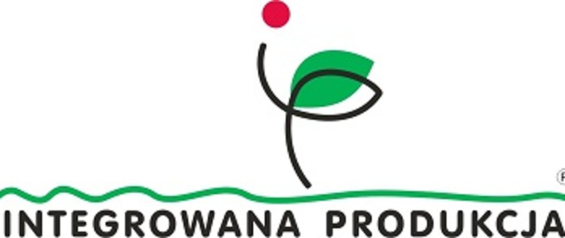 Logo integrowanej produkcji, literka „i” przekształcona w łodygę z zielonym listkiem