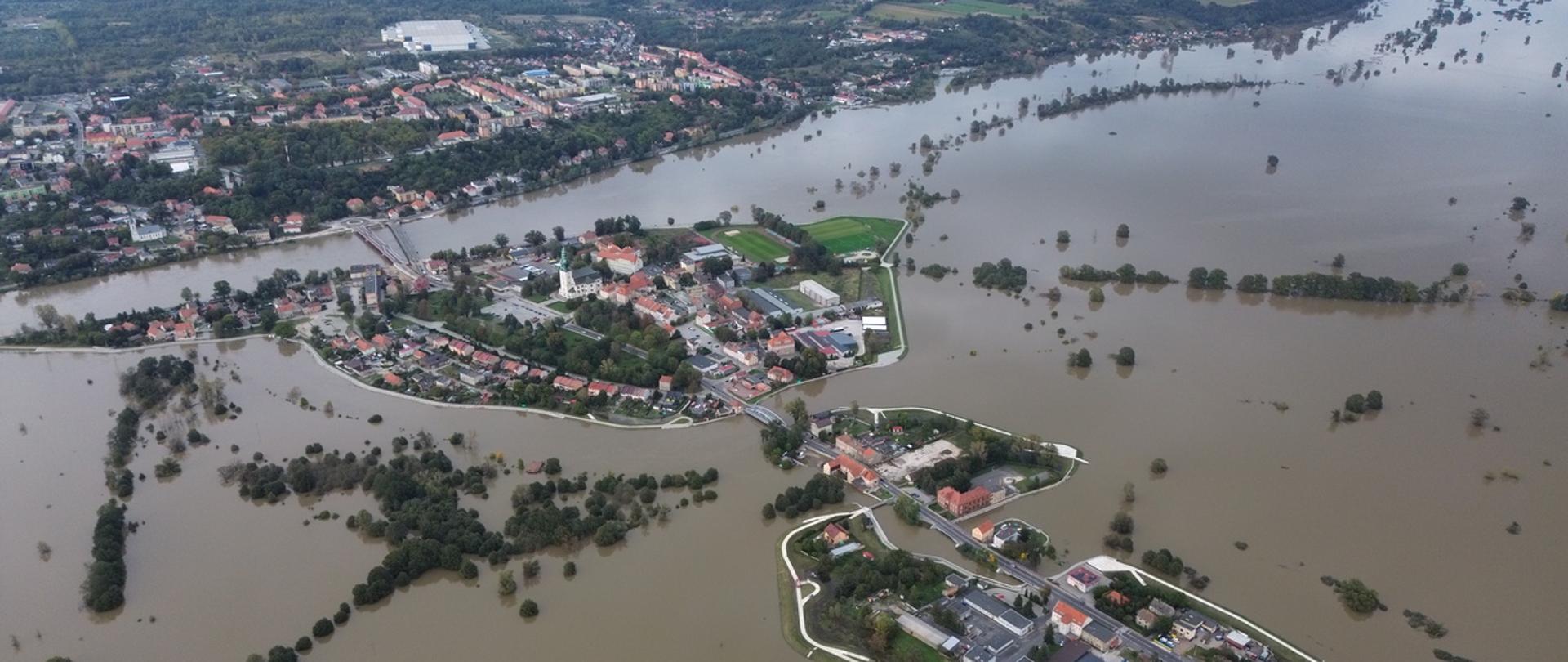 Krosno Odrzańskie w czasie powodzi we wrześniu 2024 r.