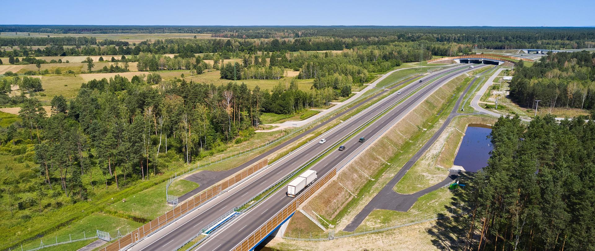 Widok z lotu ptaka na S19 w województwie podkarpackim