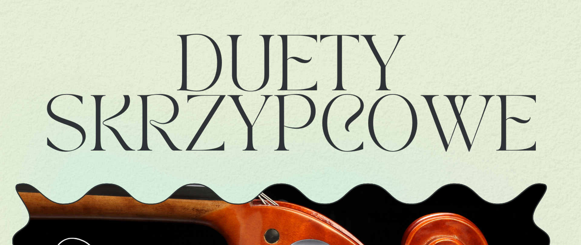 Plakat reklamujący koncert duetów skrzypcowych, który odbędzie się 06.03.2025 o godzinie 17:00 w auli PSM. Na plakacie widnieje grafika przedstawiająca skrzypce i nuty.