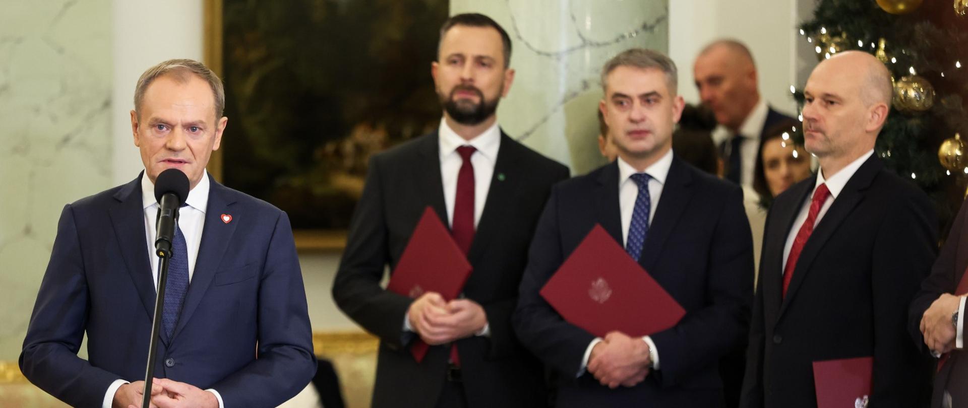 Prime Minister Donald Tusk during the swearing-in of his government.