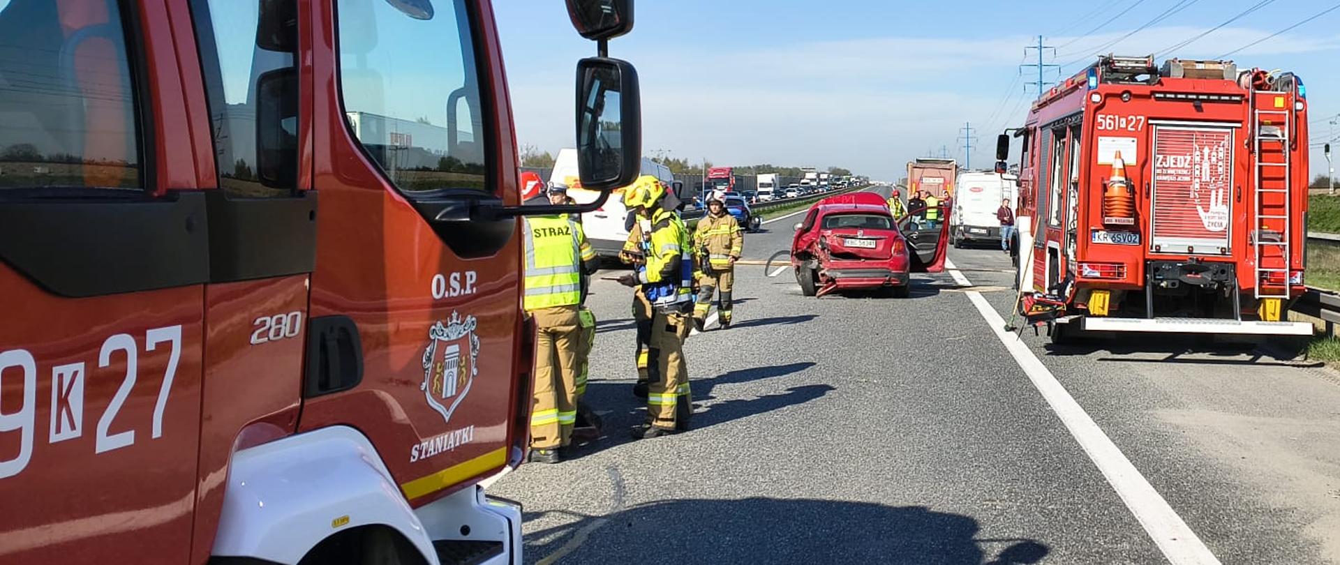 Kolizja 7 pojazdów na Autostradzie A4