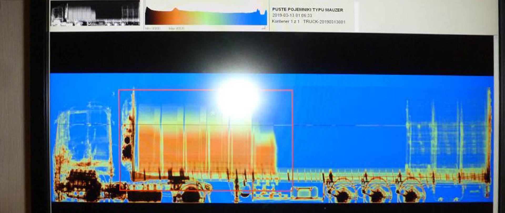 Obraz prześwietlanego pojazdu.