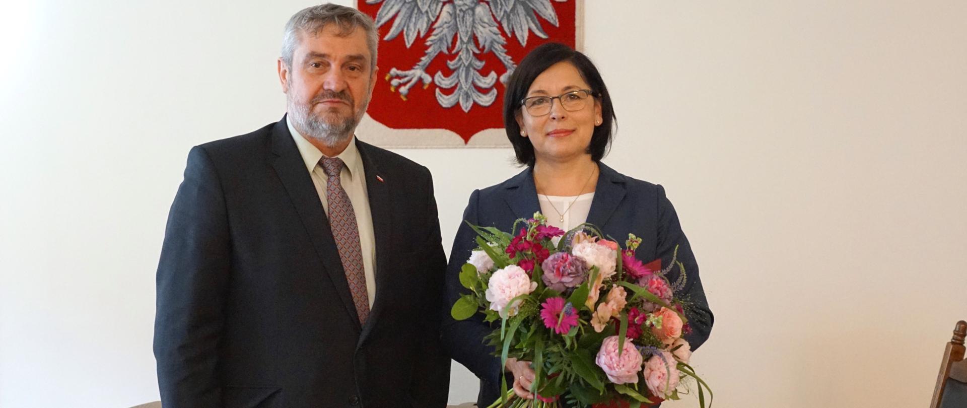 Minister Jan Krzysztof Ardanowski oraz prezes ARiMR Maria Fajger