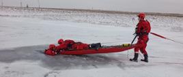 Ćwiczenia z zakresu ratownictwa wodno-lodowego na zbiorniku RC-1