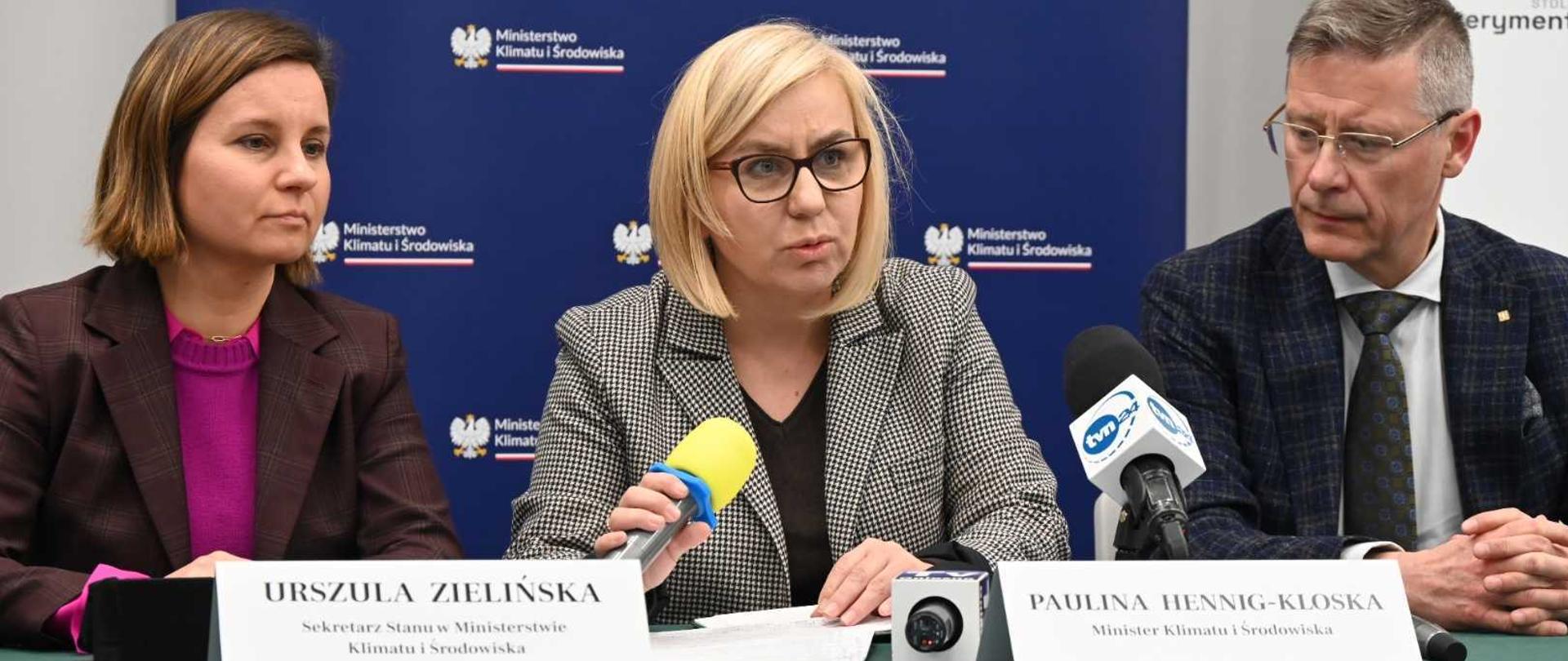 Minister klimatu i środowiska Paulina Hennig-Kloska oraz wiceministra Urszula Zielińska
