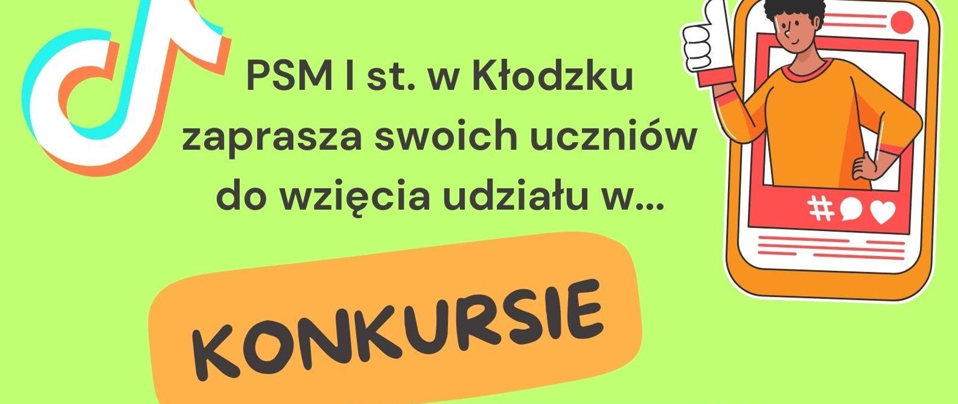 Plakat na kolorowym tle z szczegółową informacją tekstową dotyczącą konkursu muzyczny influencer