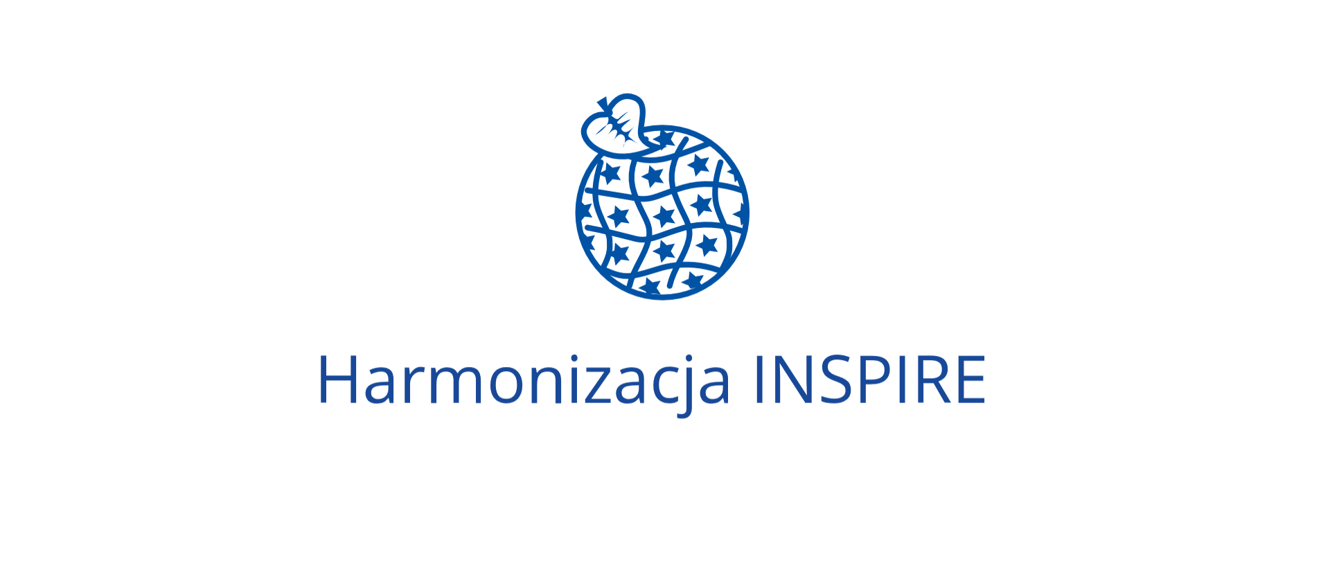  Harmonizacja INSPIRE - Logo INSPIRE: koło wypełnione deseniem (na białym tle niebieskie gwiazdki).
