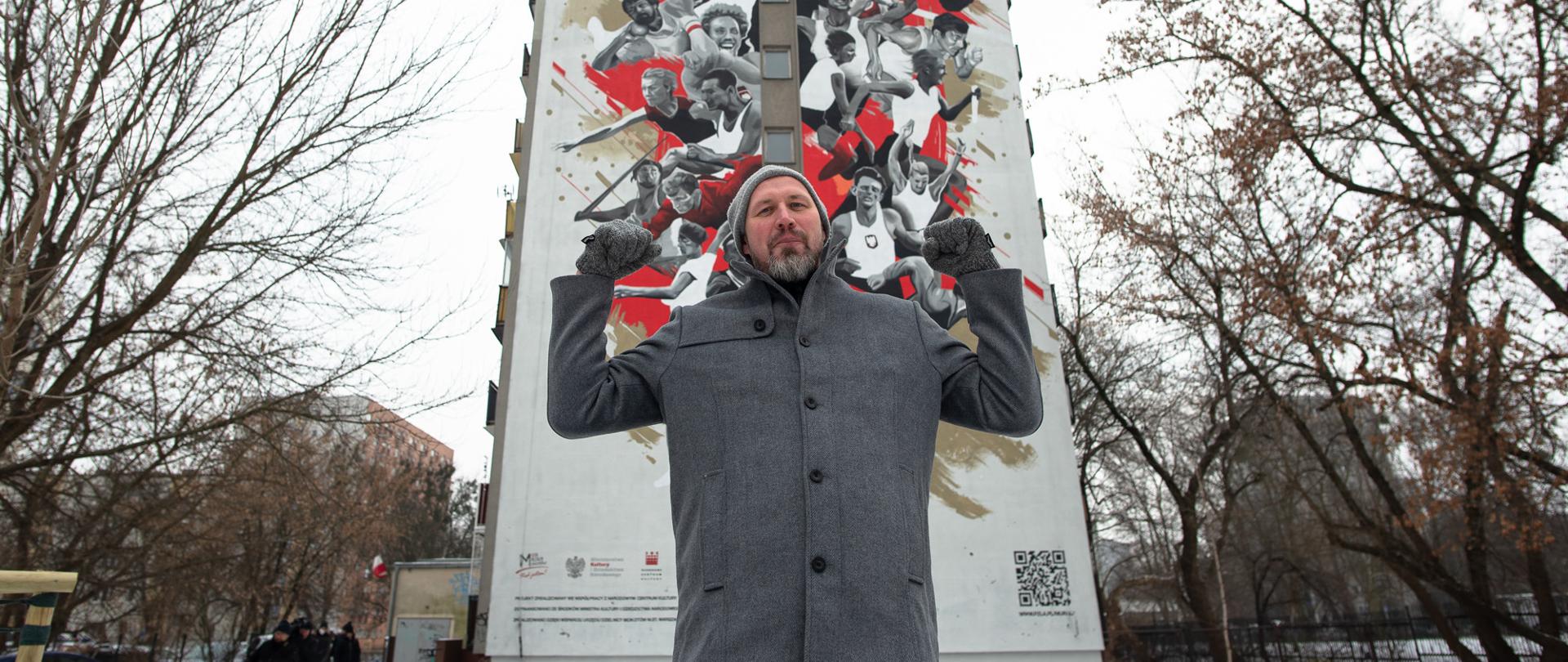 Mural na 100-lecie PZLA powstał na warszawskim Mokotowie, fot. Tomasz Kasjaniuk/PZLA