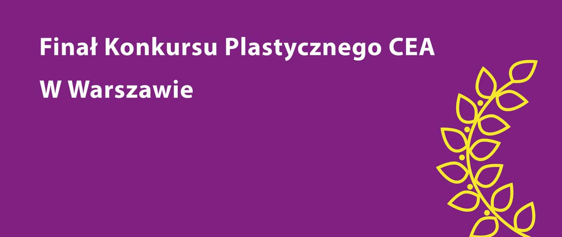 Białe litery na fioletowym tle