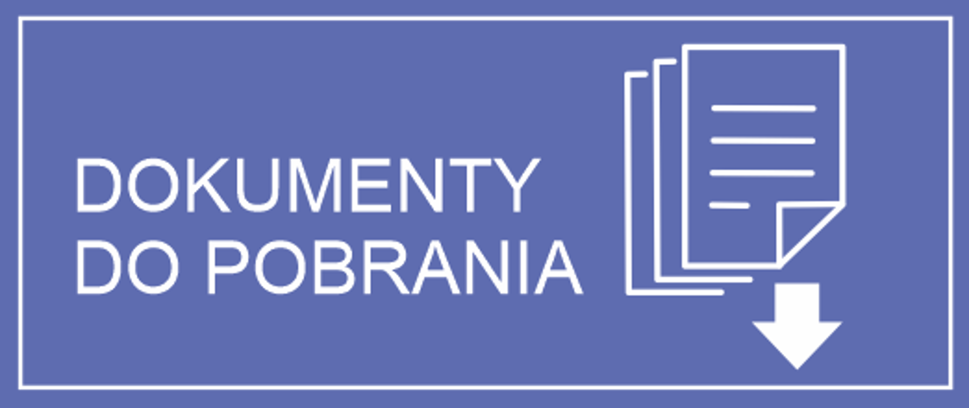 Niebieska ikona przedstawiająca karty dokumentów oraz napis w kolorze białym dokumenty do pobrania. 