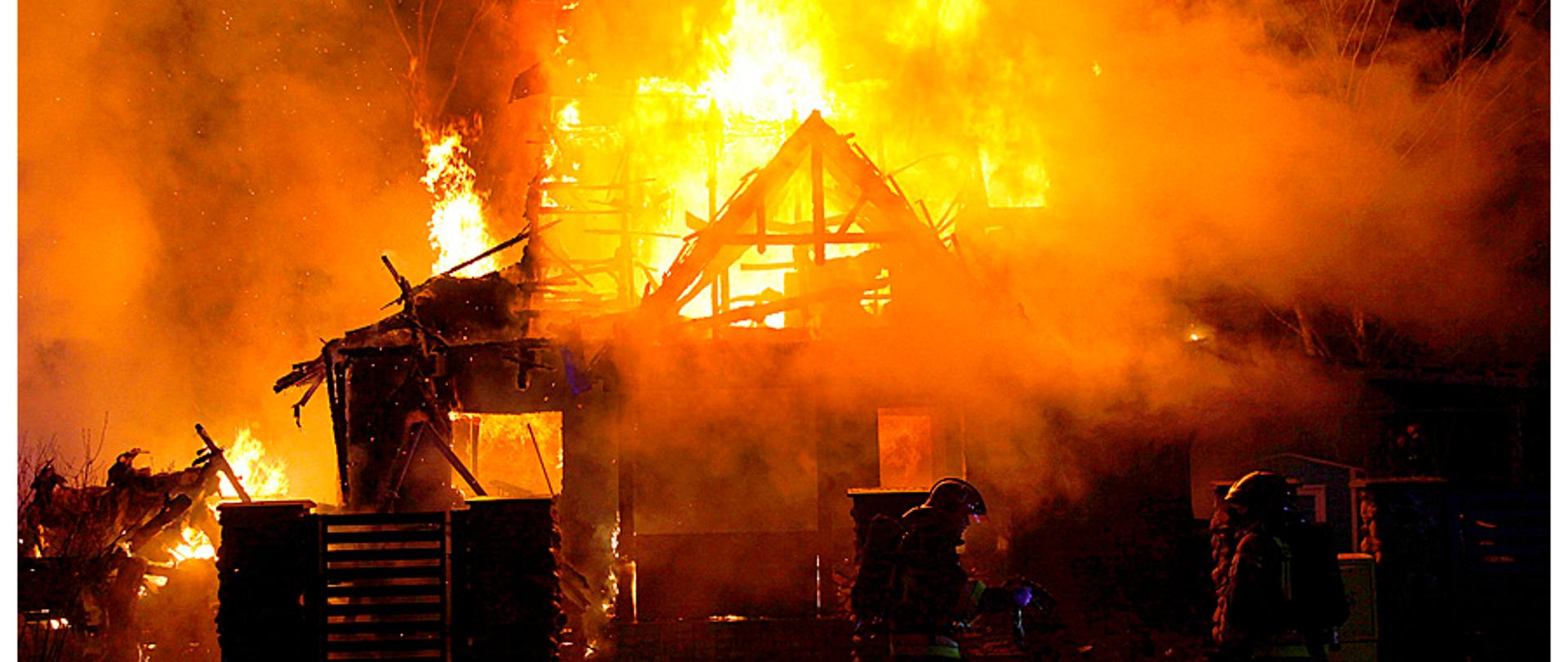 pożar domu w Żernikach Wrocławskich