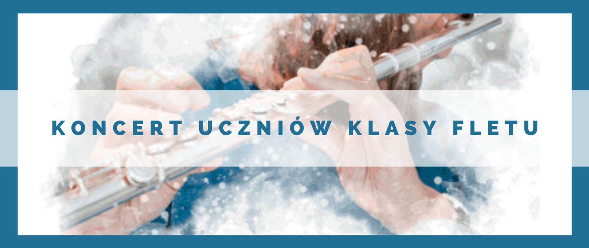 Grafika utrzymana w kolorystyce niebiesko-białej , na której widać postać grającej dziewczynki. 